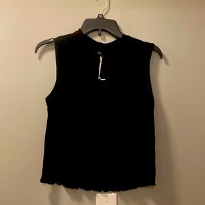 Black light weight waffle crop tank NWT